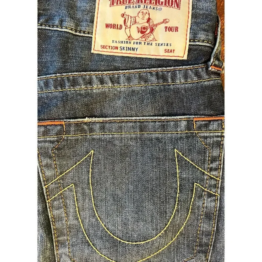 True Religion Skinny Blue Denim Jean Size 33 NWT